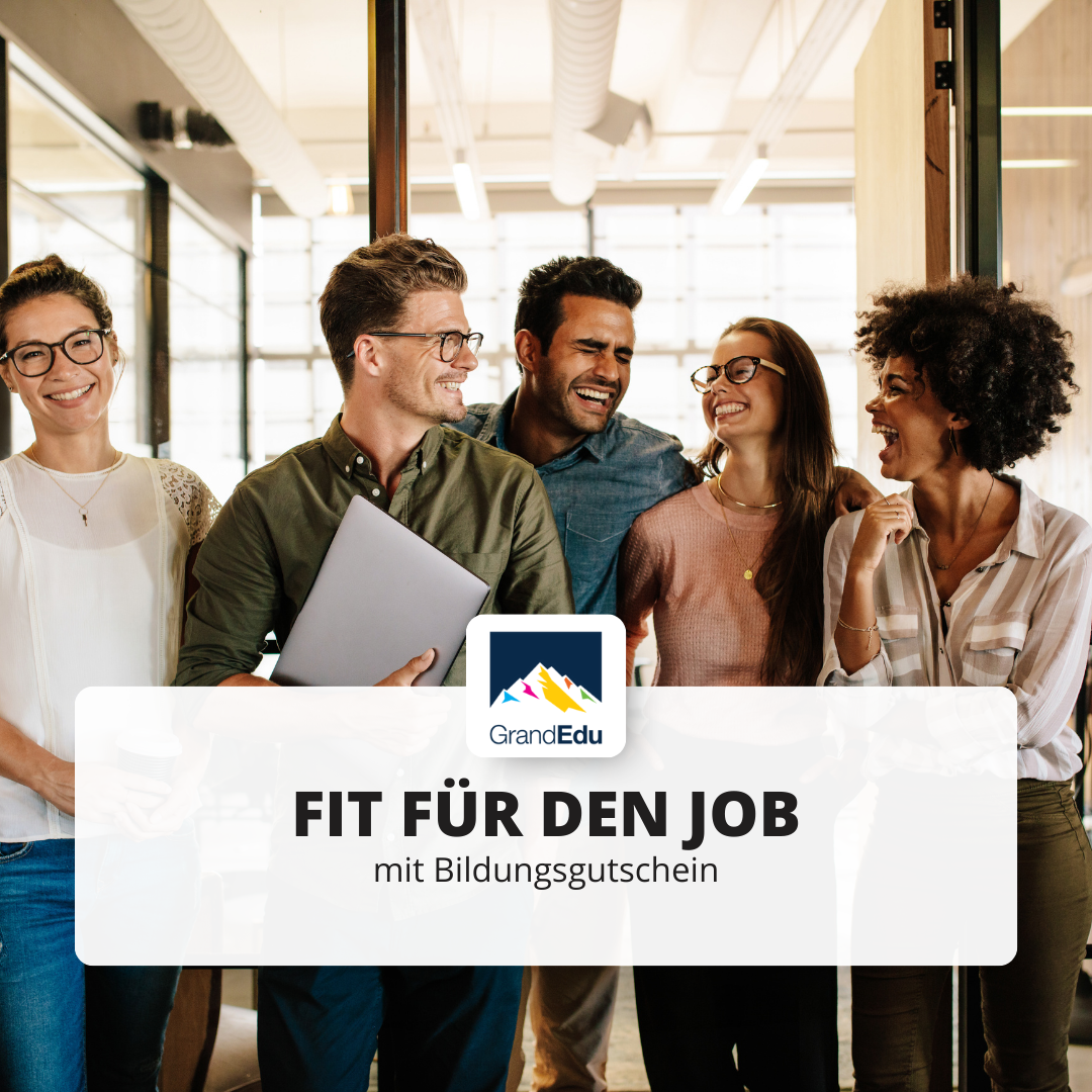 Fit für den Job, DATEV, Finanzbuchhaltung, DATEV Spezialist, Marketing, Unternehmensführung, Betriebliches Management, VWL, BWL, Investitionsrechnung, Finanzierung, DATEV Zertifikat, Online, GrandEdu, Tobias Oberdieck, Peter Schlecht, Vollzeit, 100 % Förderungsfähig AZAV, 100 % online, animierte Lerneinheiten, Bildungsgutschein